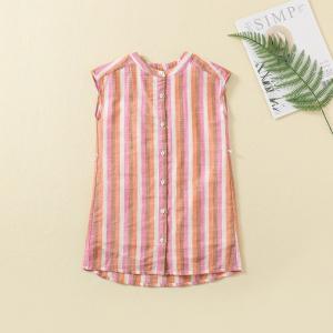 China Kids Blouses And Shirts Children's Stripe Top 2023 Summer Casual White Shirts Teenager School Brand Outerwear Cotton factory