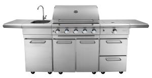 China Custom Modern Outdoor Kitchen GAS BBQ Grill / Stainless Steel LPG Gas Grill factory