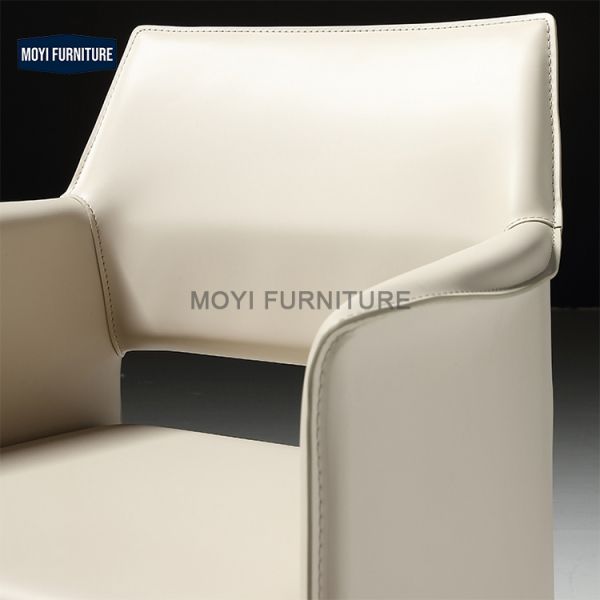 Modern Dinner Chair Custom Nordic Leather Armchair Creative Design Relax Conference Leather Banquet Dining Armchair