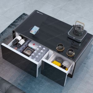 Multifunctional Smart Coffee Table with Wireless Charging and Compressor