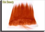 Soft Orange Human Hair Lace Closure 4 * 13 Inch No Chemical Full Cuticle Aligned