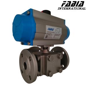 China High-pressure Pneumatic Three-way Flanged Ball Valve factory