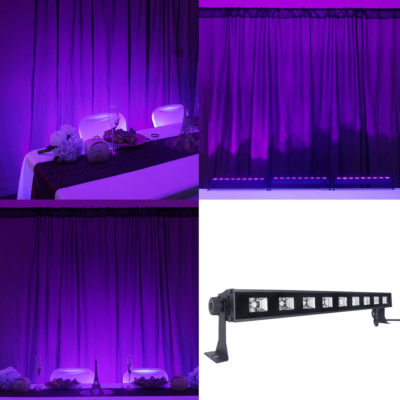 27W 9 LED Purple UV LED Black Light Bar Outdoor Indoor 395 - 400nm