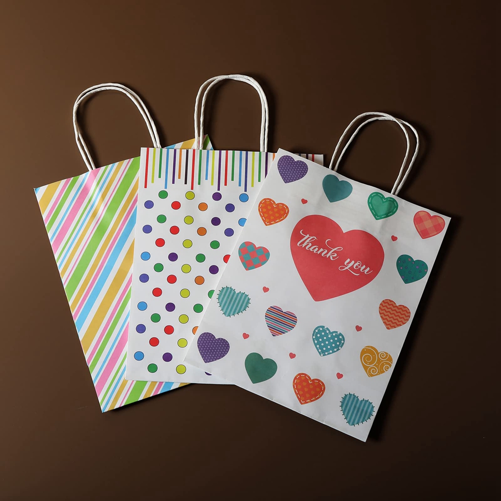 Color CMYK 4 Color Offset Printing Twist Kraft Shopping Paper Bag With Your Own Logo