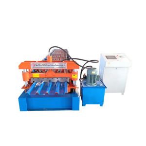 China 18-20 Steps Steel Roof Panel Roll Forming Machine With PLC Control / Omron Encoder on sale