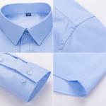 Youth Color Casual Short Sleeve Viscose/Polyester/Spandex Dress Shirts for Men