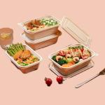 Natural Color Compostable Lunch Containers Leak Proof 1000ML