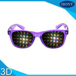 China PVC Materials thicker lens 3D Diffraction Glasses For Party / 3d firework glasses factory