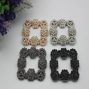 China Exquisite workmanship fashion shoes accessories gold metal square buckles 45 mm factory