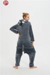 Sleepwear Kigurumi Onesie Timber Wolf Animal Pajamas With Carrying Pocket
