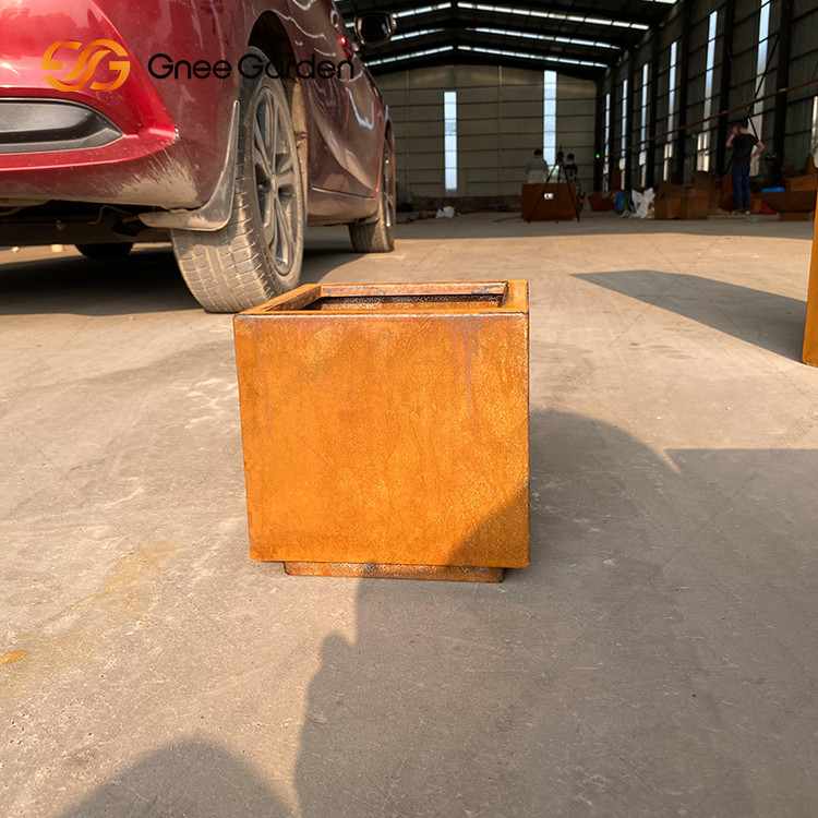 Manufacturers Directly Supply Large Square Corten Steel Rustic Metal Garden Planters