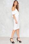 Dongguan Women Clothing Elegant Spaghetti Strap White Bodycon Midi Dress Sexy