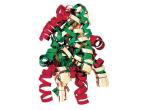 Red , Green , White Color Combinations Curling Ribbon Bow , PP Metallic curled