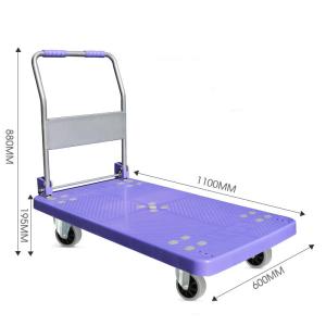 China 500kg heavy duty platform folding trolley plastic factory