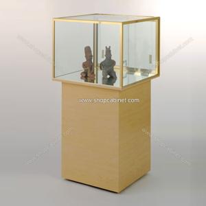 China White Wood Bottome Glass Jewelry Display Cabinet factory