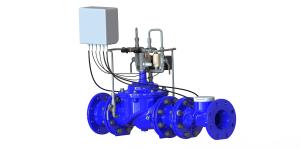 China Touch Screen Blue Pressure Management Valve For Reducing Non Revenue Water factory