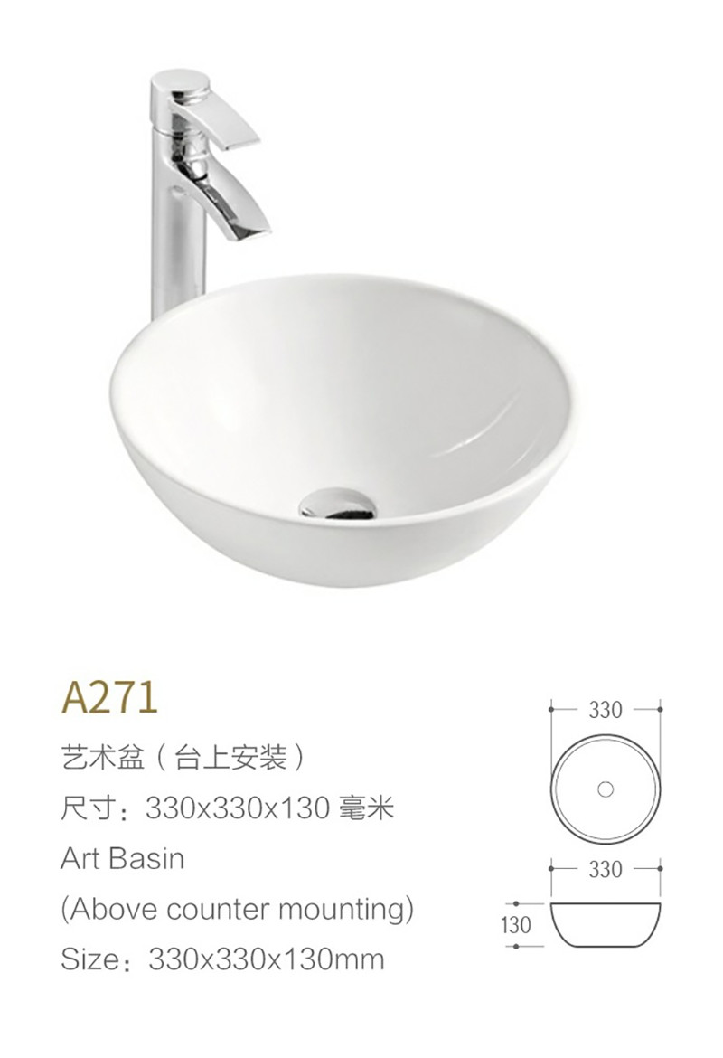 Painted Matt Color New Vanity Bathroom Top Mount Basin Laboratory Round Ceramic Sink