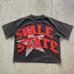Men's Custom Graphic T-shirts DTG Print Vintage Distressed Patch Embroidery Acid