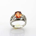 Women Jewelry Solid 925 Silver Ring Pave Red Cubic Zircon(JY045)