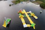 Awesome Super Large Bay Inflatable Water Park , Yellow Water Sports For Ocean