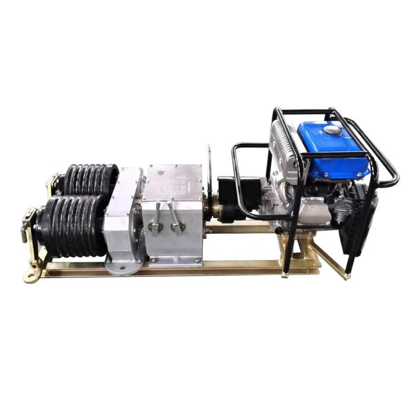 China Dual Wheel Diesel Powered Winch 40KN Wire Pulling Winch Machine factory