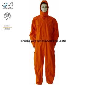 China Orange Lightweight Fr Coveralls / Flash Arc Resistant Coveralls With Hood NFPA 2112 factory