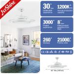 1stshine LED Ceiling Fan Pure Copper Motor Bright LED Soft Lighting Standard