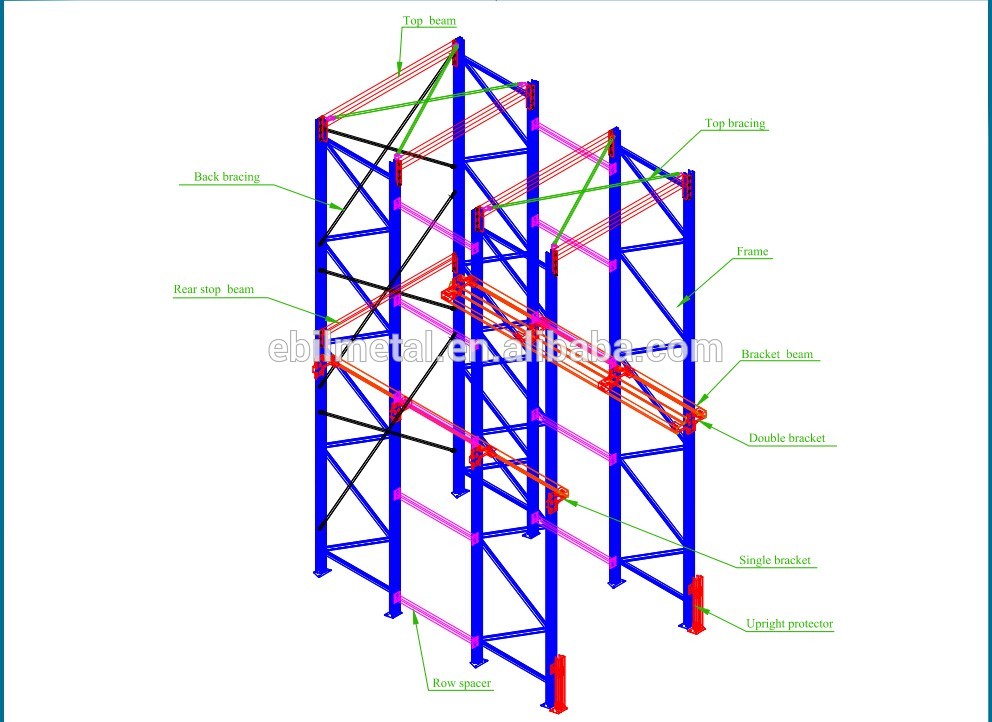 convenient disassembly stacking frame racks for warehouse storage