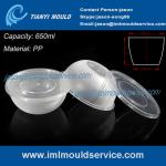 650ml clear PP disposable microwave plastic food bowl /round plastic bowl with