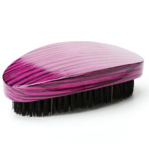 China Customer Logo 360 Wave Curved For Men Beard Brush Soft Hard Boar Bristle Black factory