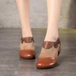 S071 2020 autumn women's shoes single shoes retro handmade hollow carved leather