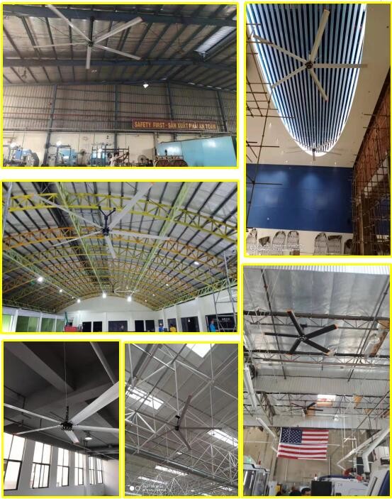 1.5kw High Volume Low Speed Industrial Fans Warehouse Cooling Fan Powerful