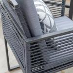 Aluminum Rope Handcrafted Garden Dining Furniture Set for Outdoor Space Saving