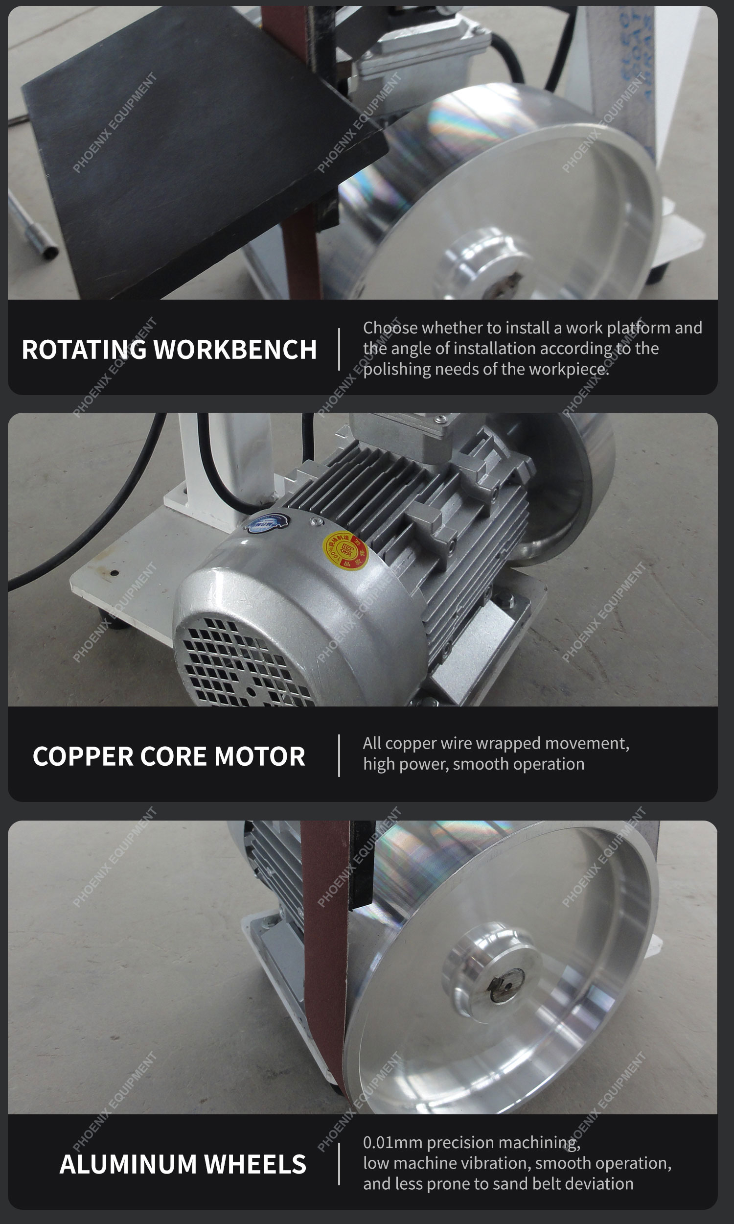Speed Small Universal Abrasive Belt Grinding Machine for Metal Casting Parts PMS1200