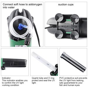 132GPH Aquarium Water Pump Internal Power Filter Increase Oxygen For Fish Tank