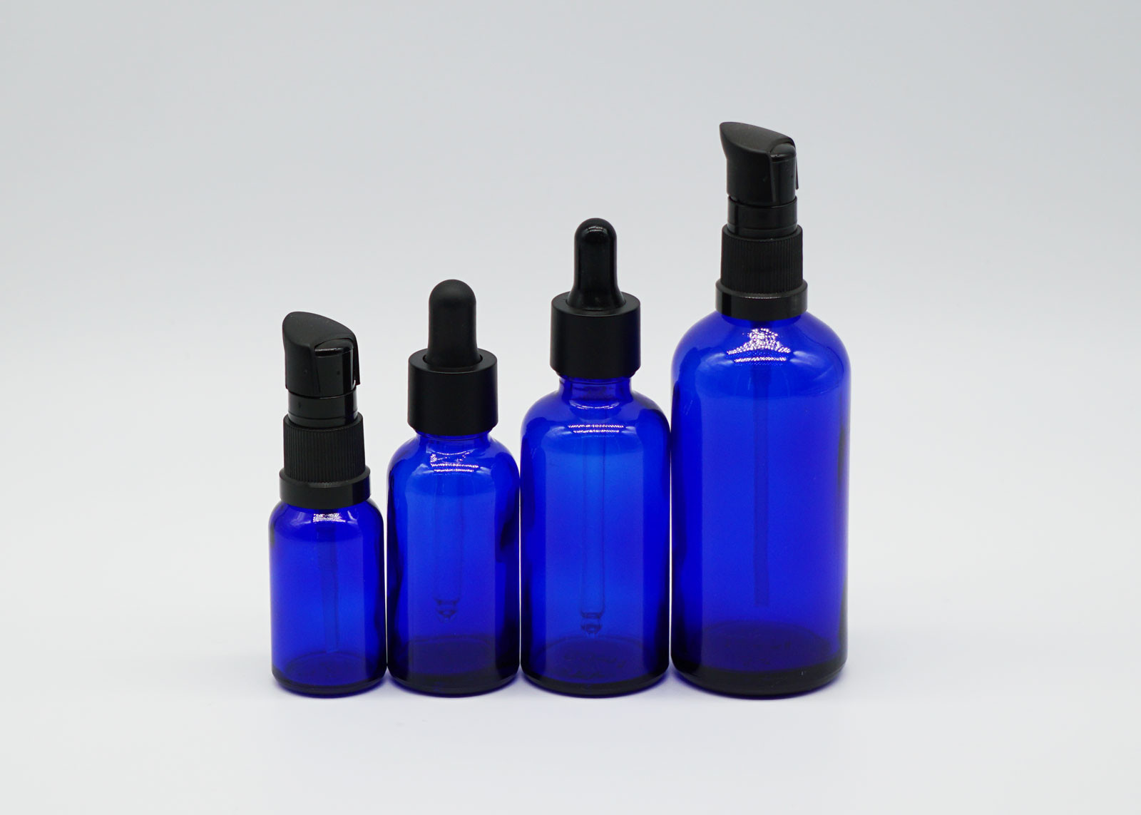 ISO9001 15ml Cobalt Blue Tincture Dropper Bottles Glass Shelled
