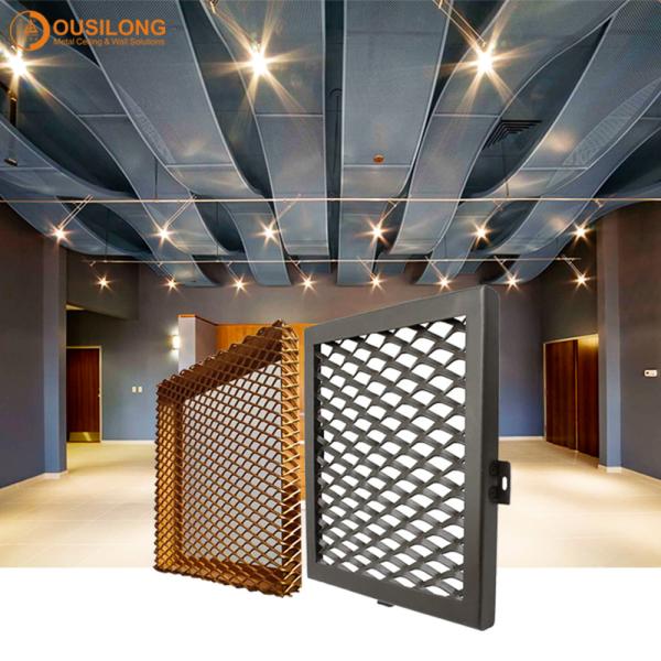 Commercial Building Decorated Materials Silver White Metal Mesh Wall Ceiling