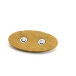 Elliptic Silver Leather Patches For Clothes Metal Material ODM