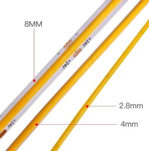China China Factory Ultra-thin COB Light Strip 2.8mm/2.7mm/3mm/5mm Mini Light Strip 12V 24V Car Light Strip 480leds 384leds factory