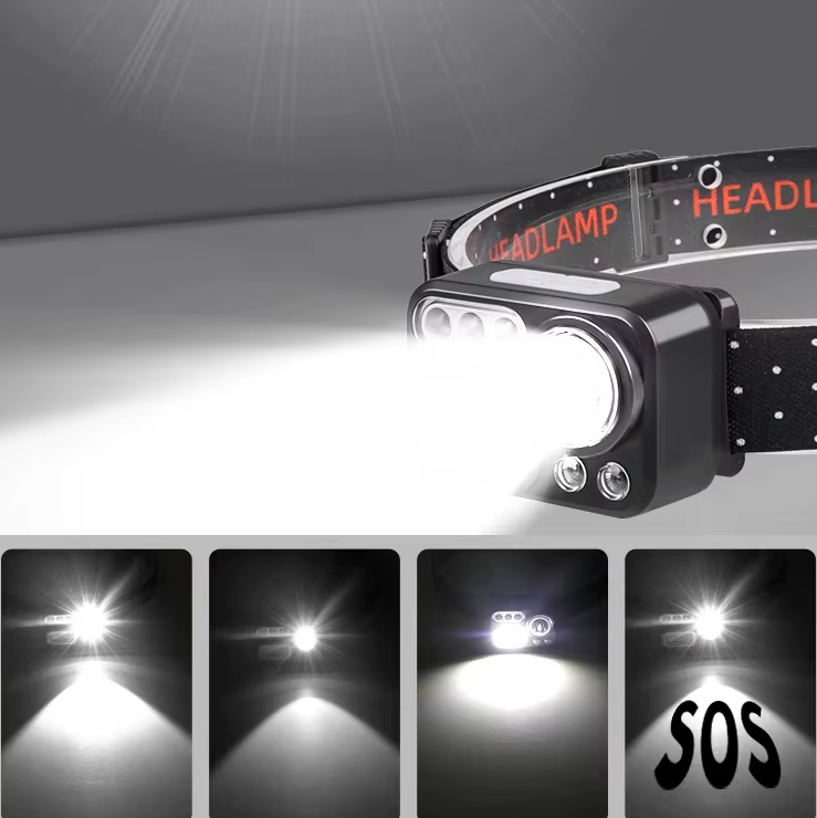 4 Colors in 1 LED Headlamp 500 Lumens Super Bright Motion Sensor Head Lamp
