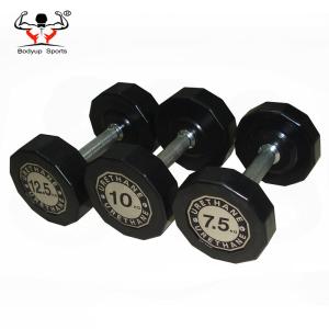 China OEM Logo Fixed Rubber Dumbbells 5LB - 100LB Weight For Resistance Training factory
