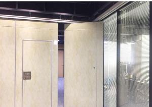 China Sliding Hanging Track Roller Acoustic Partition Wall Plywood , Fabric , Leather Finished factory