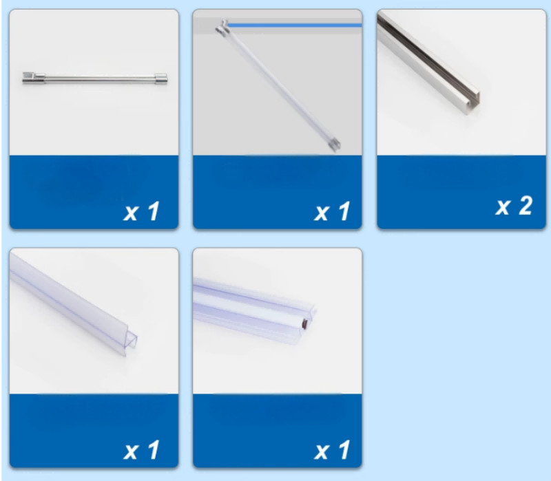 135 Degrees Partitioned Shower Door Profile Waterproof Shower Door Hardware
