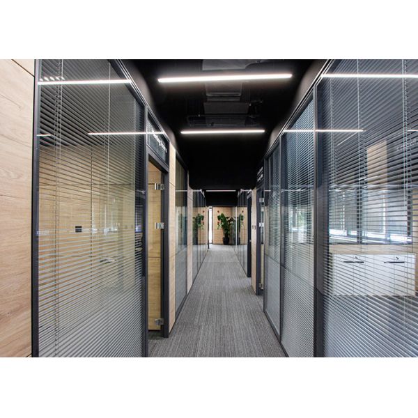 China Electric Glass Partition Wall with Soundproofing and LED Lighting factory