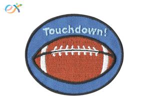 China Polyester Fabric Rugby Embroidered Sports Patches With Embroidered Edge factory