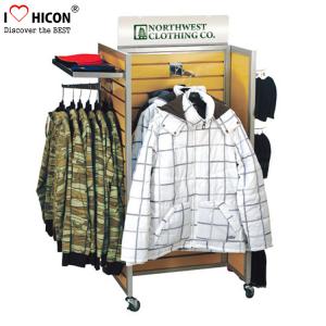 China Clothing Store Fixture Custom Chain Store Wood Clothes Displays on sale