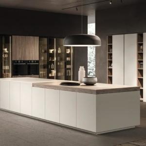 China Custom Kitchen Cabinet Design Mdf Modern Lacquer Wood Kitchen Cabinets Design factory