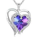 Hypoallergenic 925 Sterling Silver Heart Pendant Necklace Austrian crystal