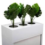 ABS Sliding Door Metal Storage Cabinet With Flower Pot Holder