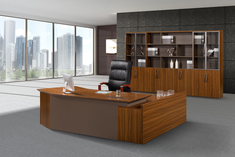 MDF Panel Office Desk With Drawers , Office Furniture Executive Desk Oil Proof